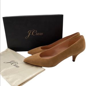 J. Crew 55mm Emory Suede Leather Kitten Heel Pumps in Ashen Brown K7889 NEW